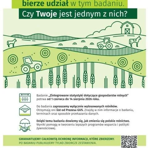 Obowiązkowe badanie Zintegrowane statystyki gospodarstw rolnych