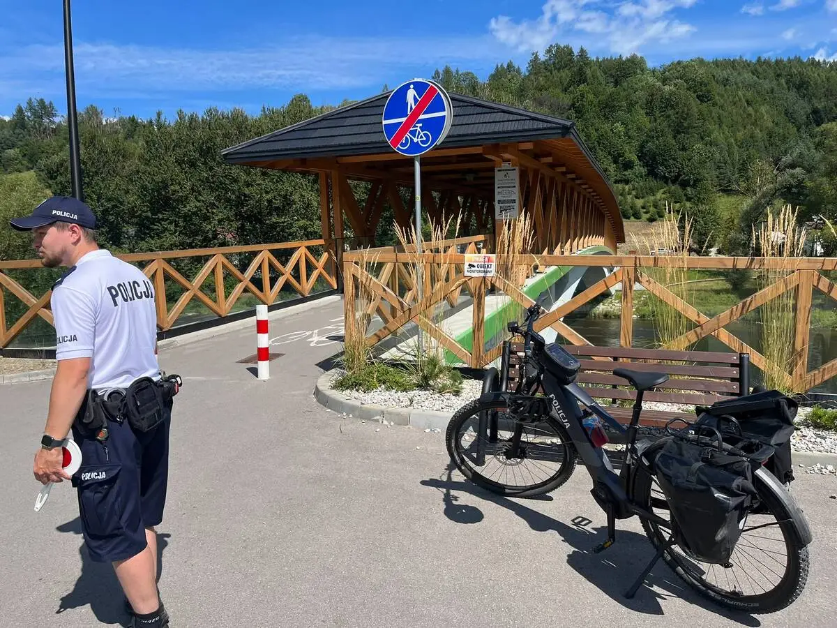 Patrol rowerowy policji w Szczawnicy i okolicach