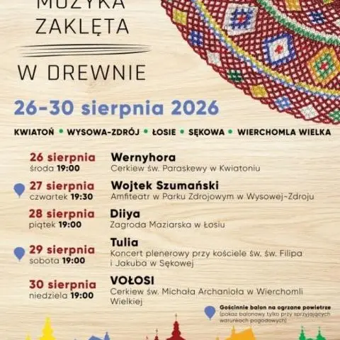 Festiwal Muzyka Zaklęta w Drewnie 2026 - pięć dni konserwacji muzycznej w drewnianych zabytkach Małopolski